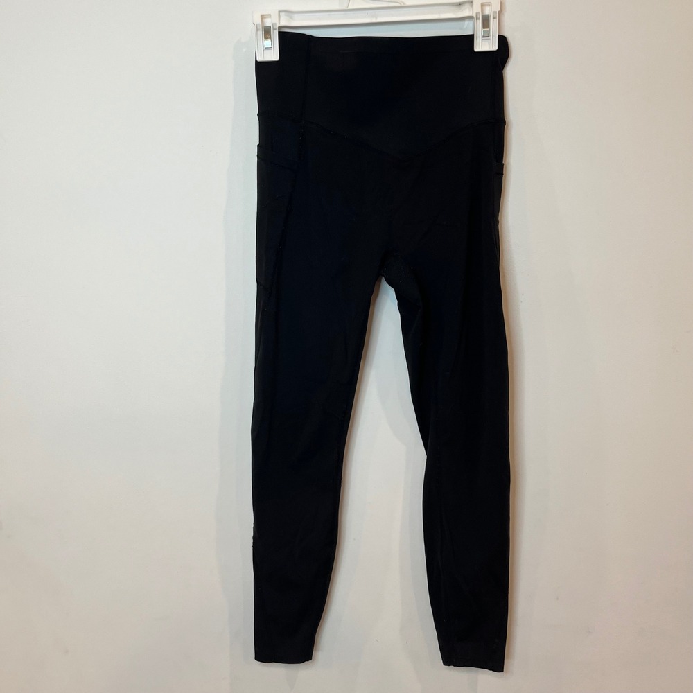 Halara Black High Waisted 7/8 Leggings with Pockets Small Q02828831